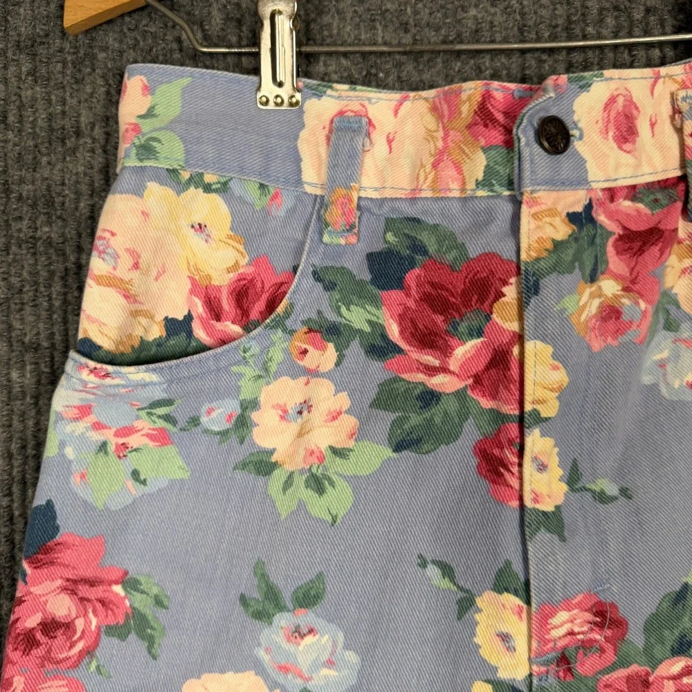 Vintage 90s Floral Mom Shorts 8 High Rise Cottagecore Jorts Pastel Grunge USA